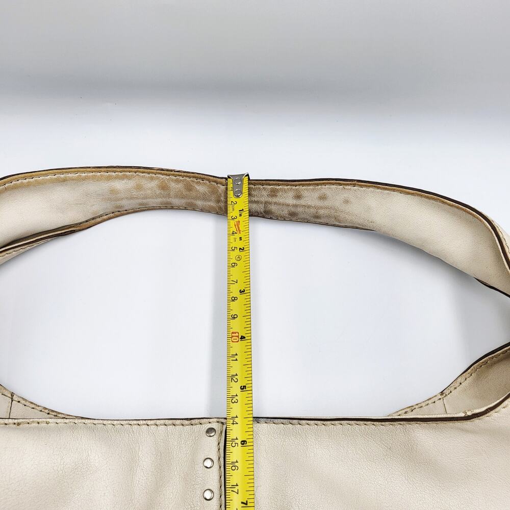 Y2K Michael by Michael Kors Cream Leather Studded Slouch Hobo Shoulder Bag - Picture 13 of 16